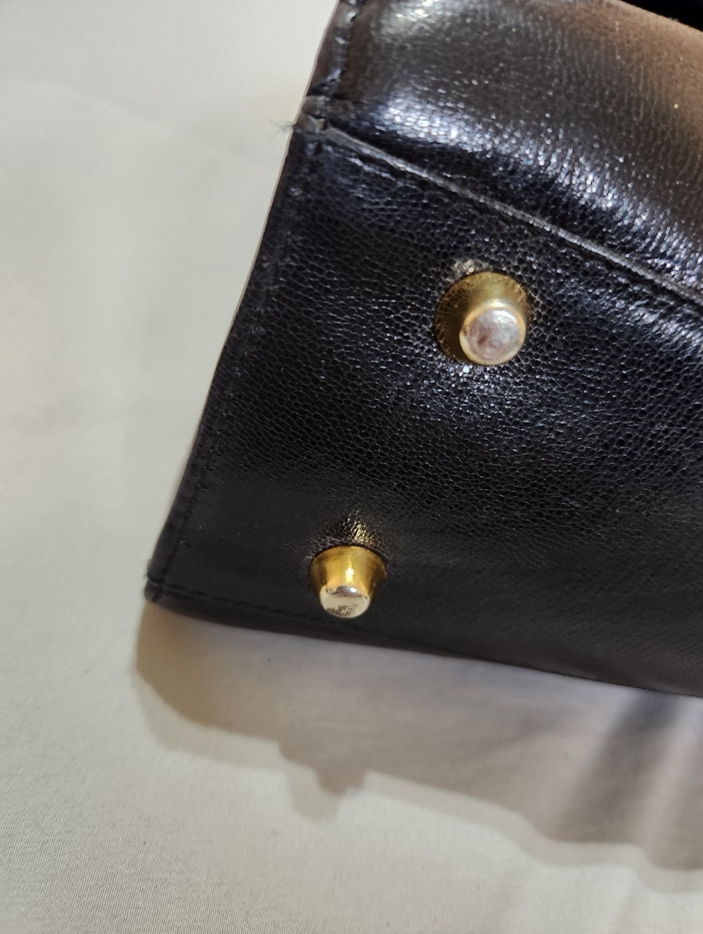 RARE VINTAGE FENDI ROMA 1970s/80s Black Leather Structured Top-Handle Box Bag - Picture 9 of 15